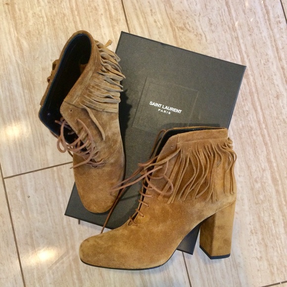 Saint Laurent Shoes - NIB Saint Laurent Fringed "Babies" Ankle Boots